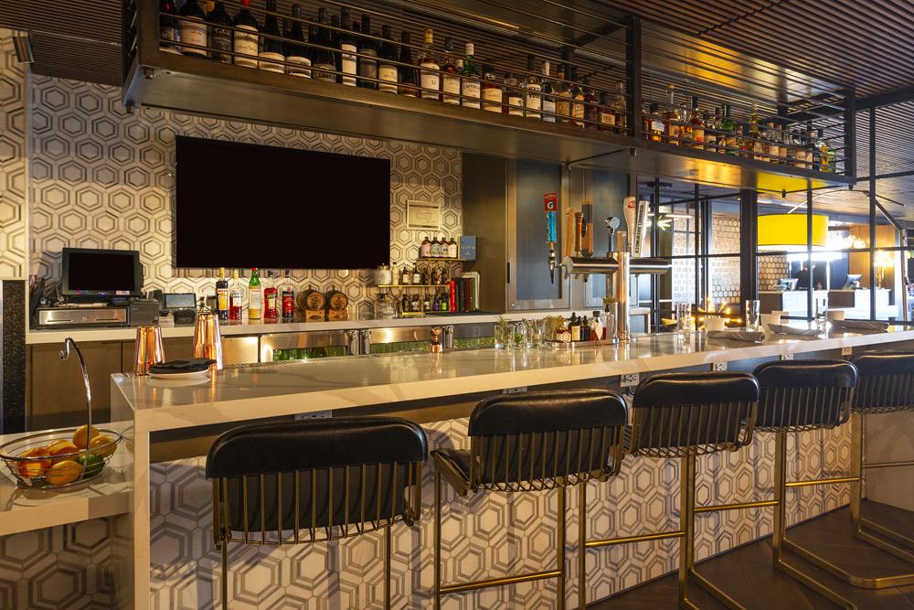 urban steel lobby bar