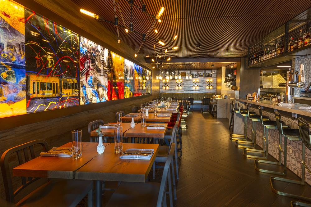 interior of urban steel resturant